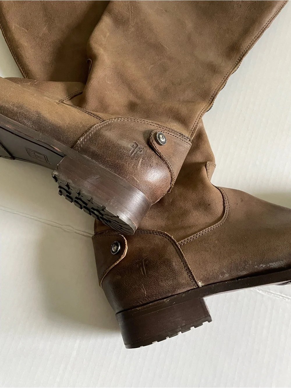 FRYE Women’s Brown Leather Knee High Riding Boots US 11B